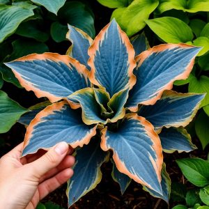 Хоста Океан Вью купить по цене от 960р. в интернет-магазине «Посадика» с доставкой почтой в в Нерчинске и по всей России – [изображение №1].